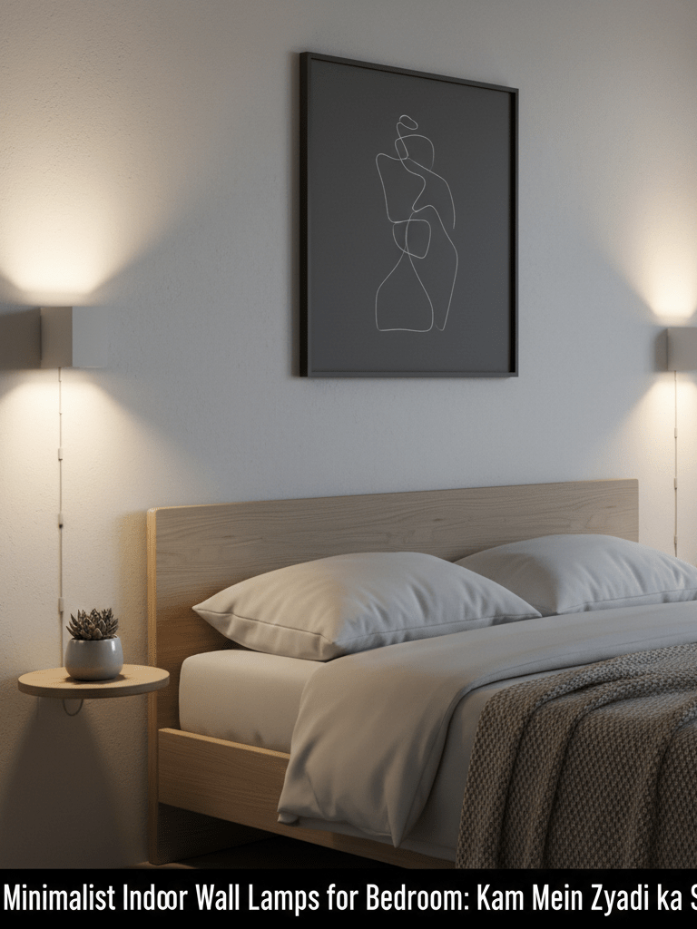 Minimalist Indoor Wall Lamps for Bedroom: Kam Mein Zyada ka&nbsp;Sukoon