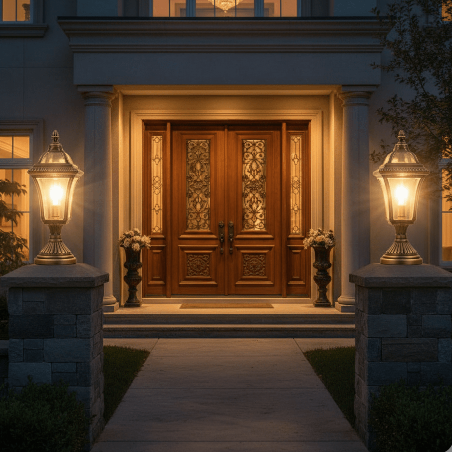 Luxury Antique Brass Gate Pillar Lights: Apne Ghar ke Pravesh Dwar ko Dein Ek Shahi&nbsp;Pehchaan