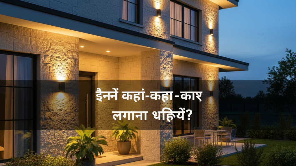 Best locations for LED up and down lights including main gates, pillars, and garden walls for a premium look.