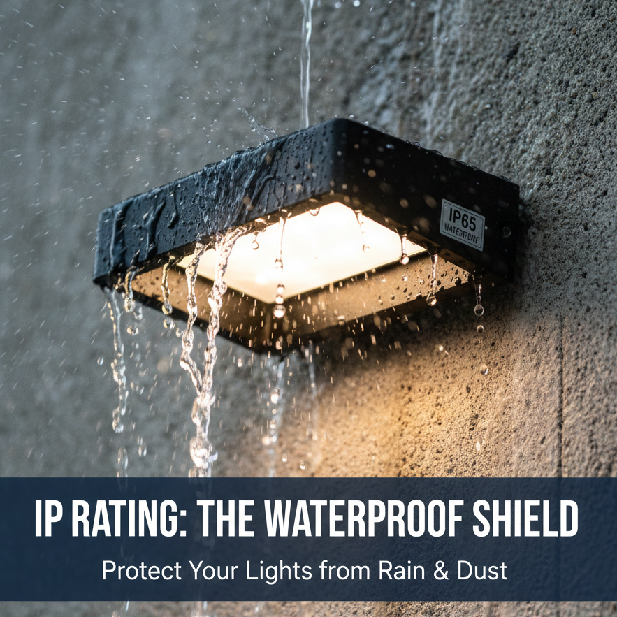 Sleek black rectangular waterproof gate lights installed on a wall, showing a warm glow for a modern house entrance.