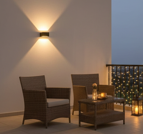 Decorative waterproof outdoor wall lamps for balcony and terrace decoration with premium finish.